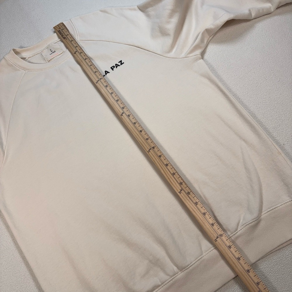 La Paz Cunha Vague Sweatshirt Men's L Off-White Spellout Graphic 100% Cotton - Picture 10 of 16